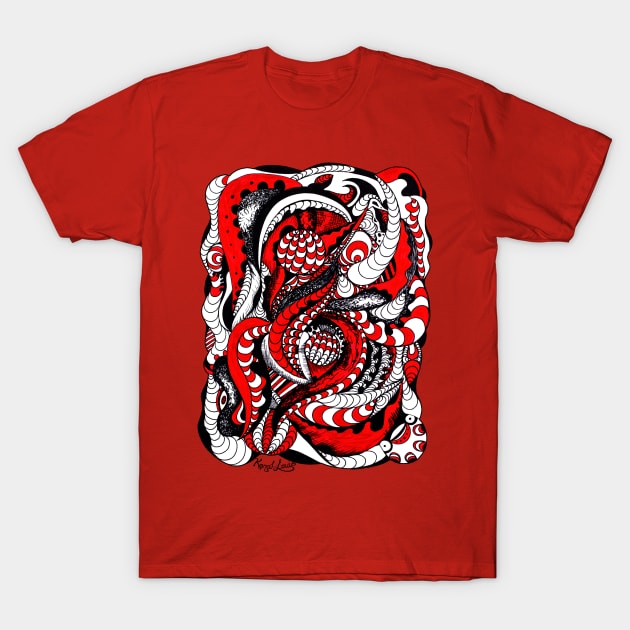 Red Wave Of Thoughts T-Shirt by kenallouis